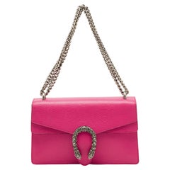 Gucci Fuchsia Leder-Umhängetasche mit Dionysus-Kristallen