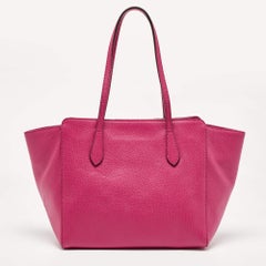 Gucci Fuchsia Leather Small Swing Tote
