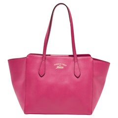 Gucci Fuchsia Leather Small Swing Tote