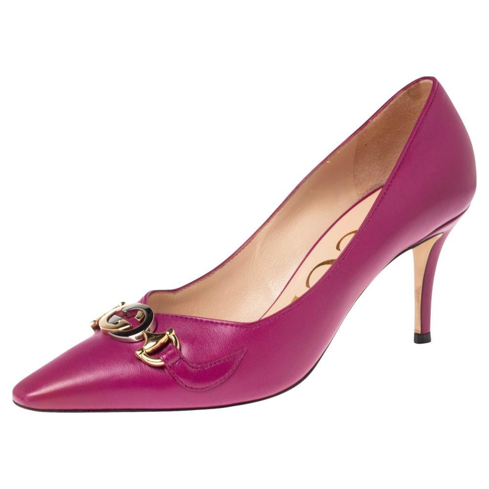 Gucci Shocking Pink Patent Leather Ursula Horsebit Ankle-Strap Sandals ...