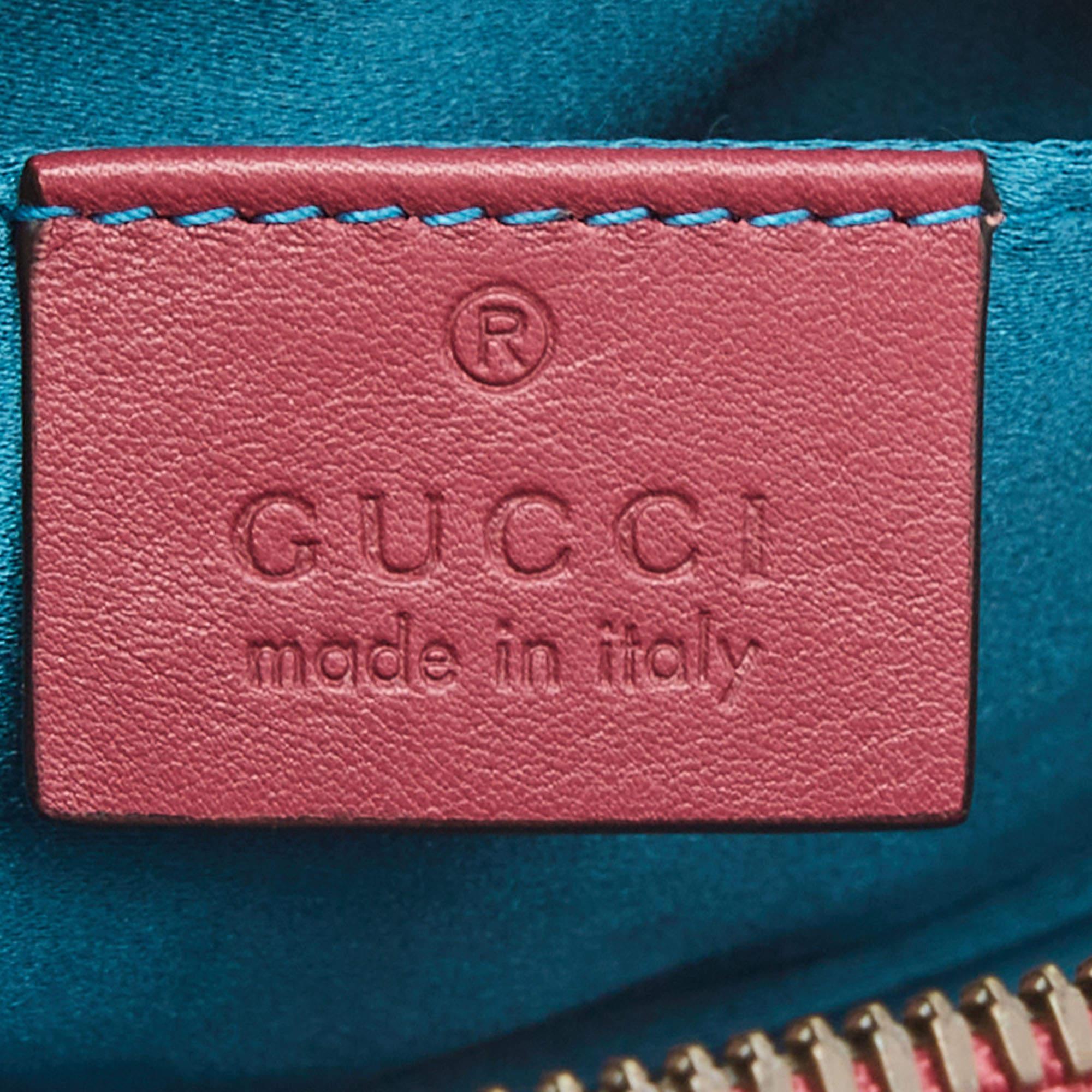 Gucci Fuchsia Matelassé Velvet GG Marmont Belt Bag 6