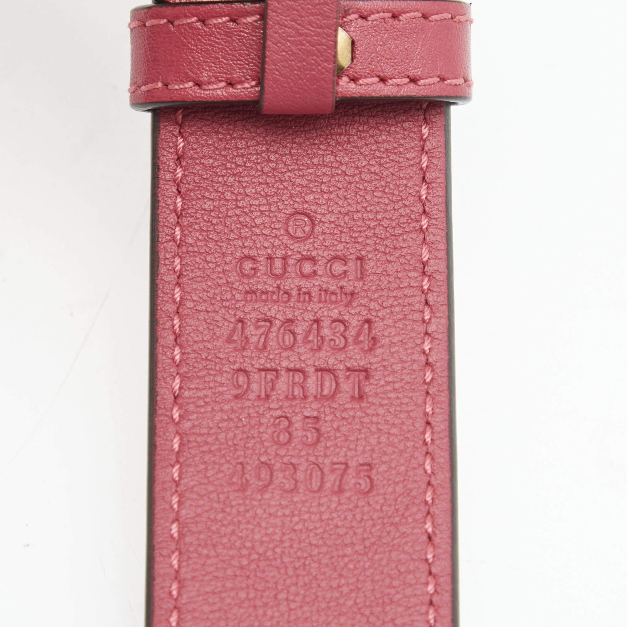 Gucci Fuchsia Matelassé Velvet GG Marmont Belt Bag 2