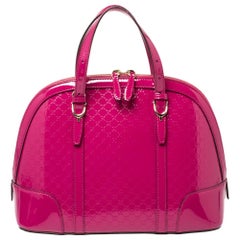 Gucci Fuchsia Microguccissima Patent Leather Nice Satchel