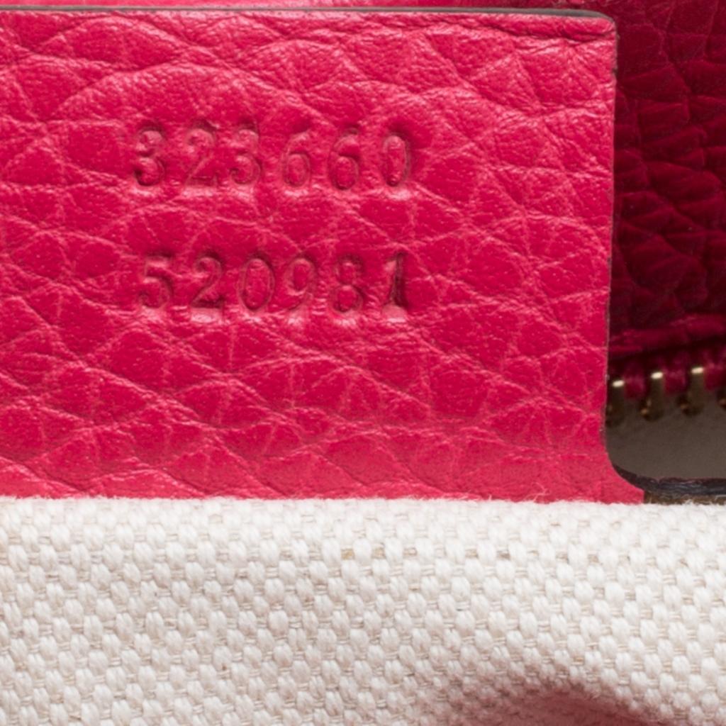 Gucci Fuchsia/Orange Leather Medium Exclusive Bamboo Shopper Top Handle Bag 4