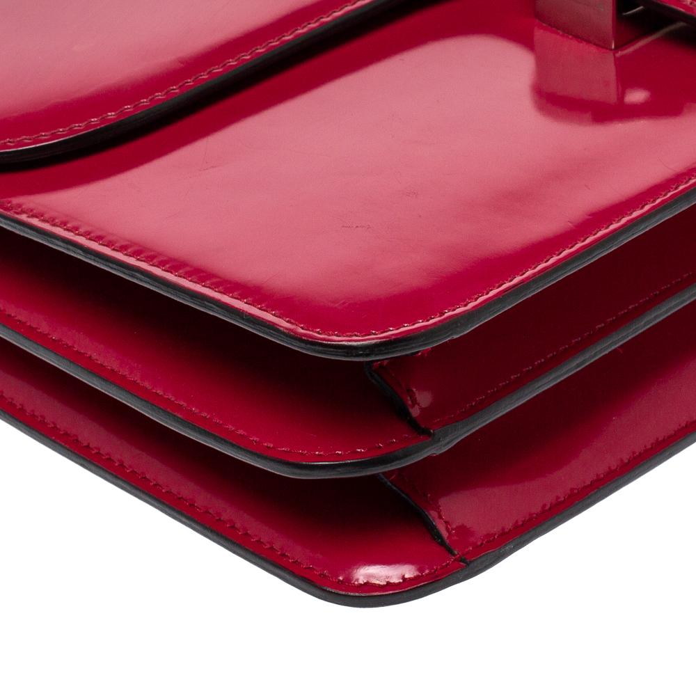 Women's Gucci Fuchsia Patent Leather Medium Interlocking G Shoulder Bag