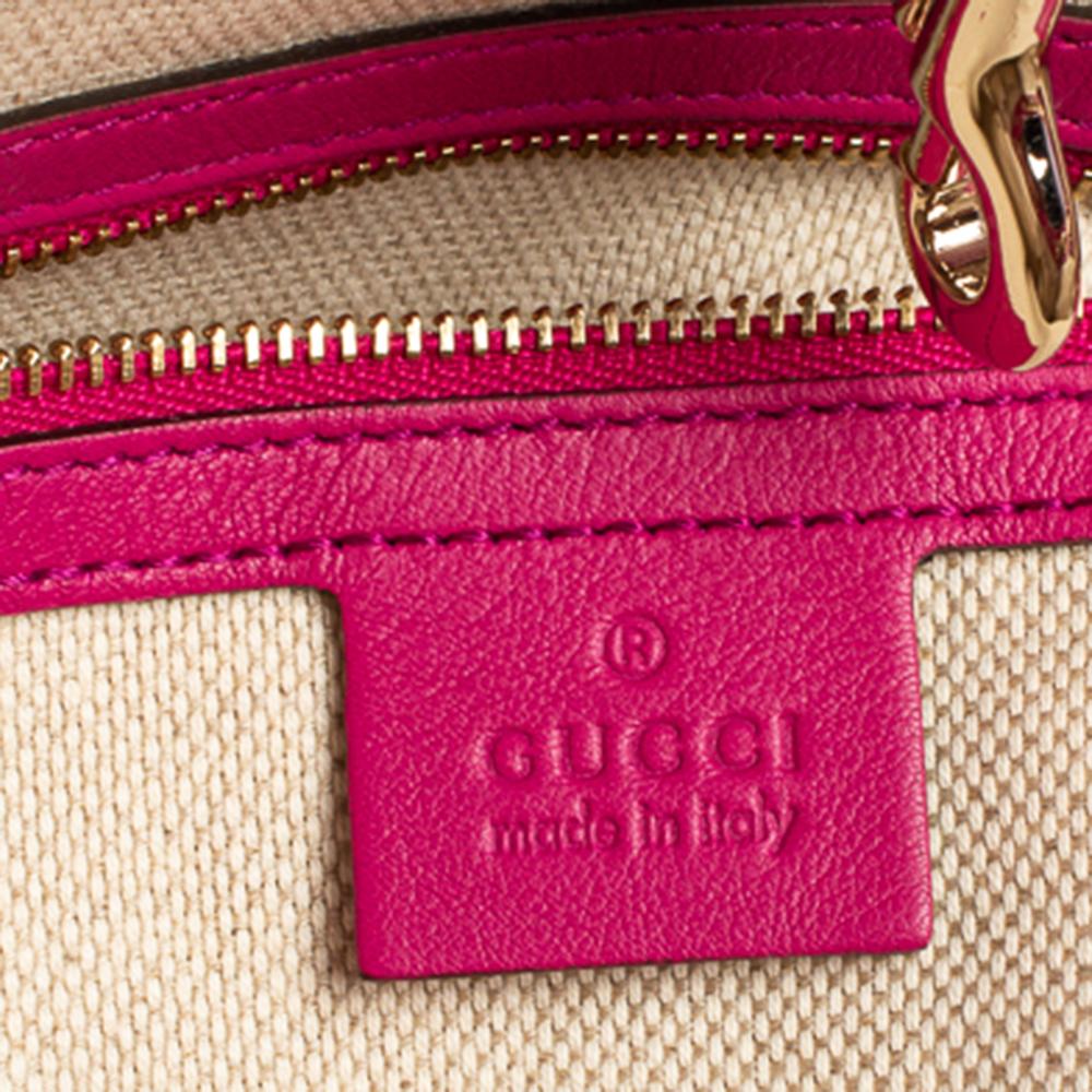 Women's Gucci Fuchsia Patent Leather Medium Soho Chain Tote
