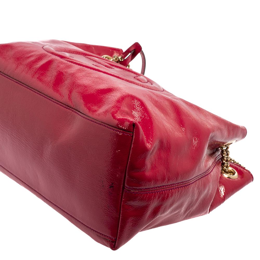 Gucci Fuchsia Patent Leather Medium Soho Shoulder Bag 5