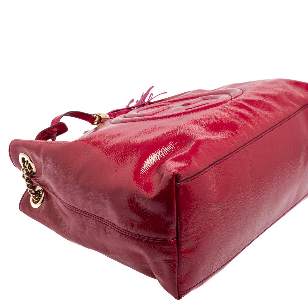 Gucci Fuchsia Patent Leather Medium Soho Shoulder Bag 7