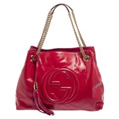 Gucci Fuchsia Patent Leather Medium Soho Shoulder Bag