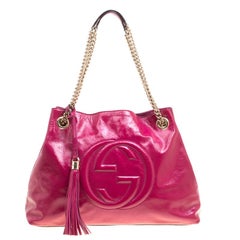 Gucci Fuchsia Patent Leather Medium Soho Tote