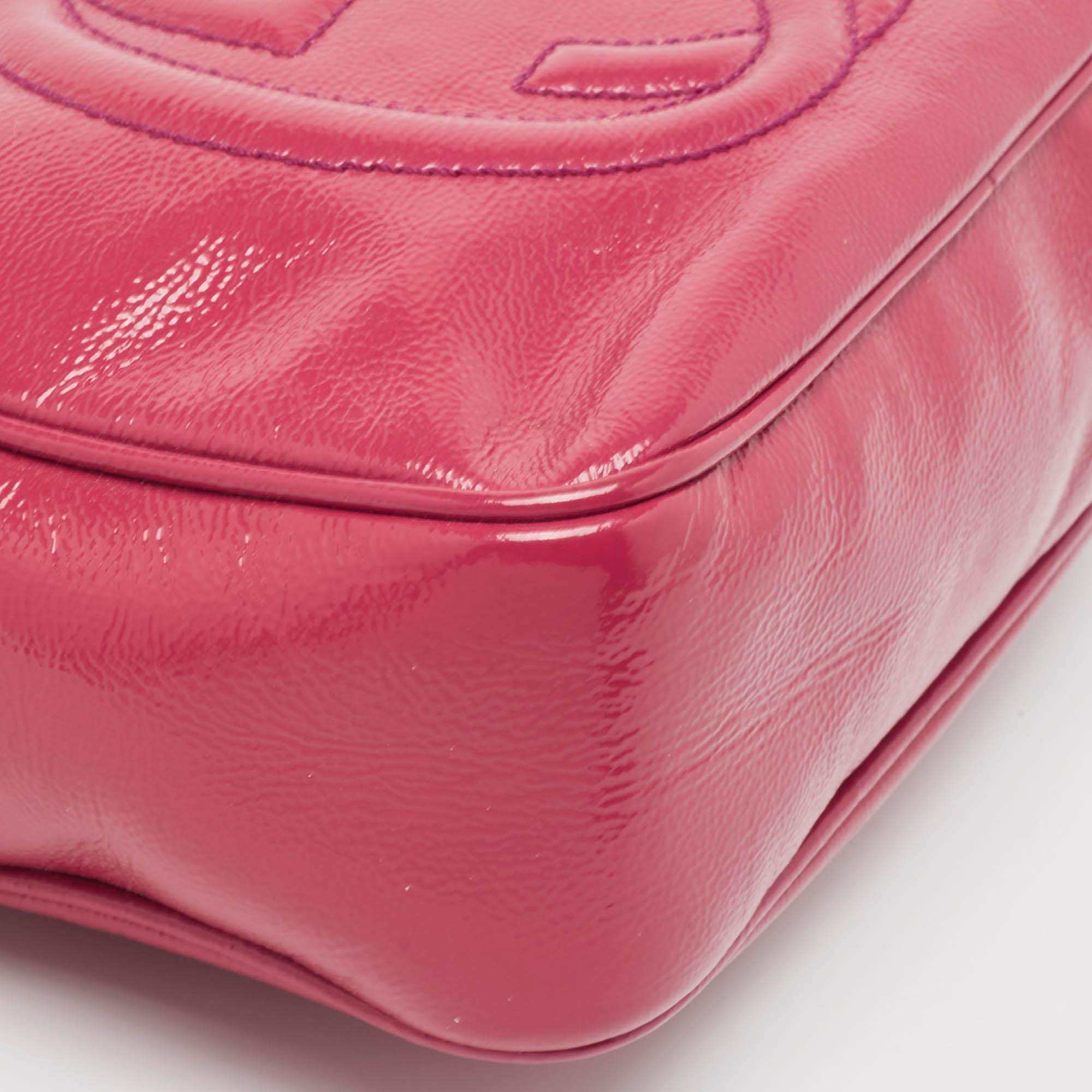 Gucci Fuchsia Patent Leather Small Soho Disco Crossbody Bag 6