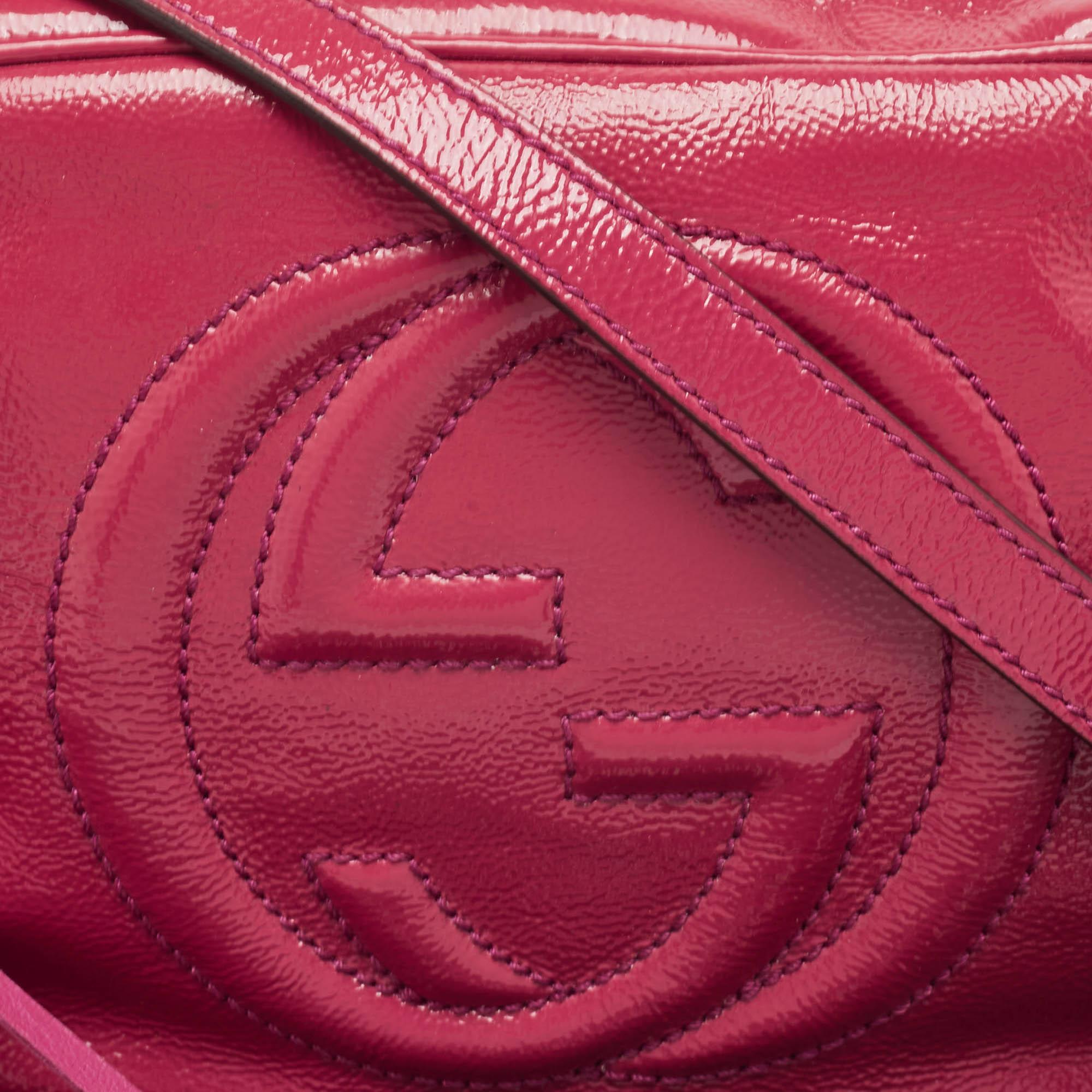 Gucci Fuchsia Patent Leather Small Soho Disco Crossbody Bag 9