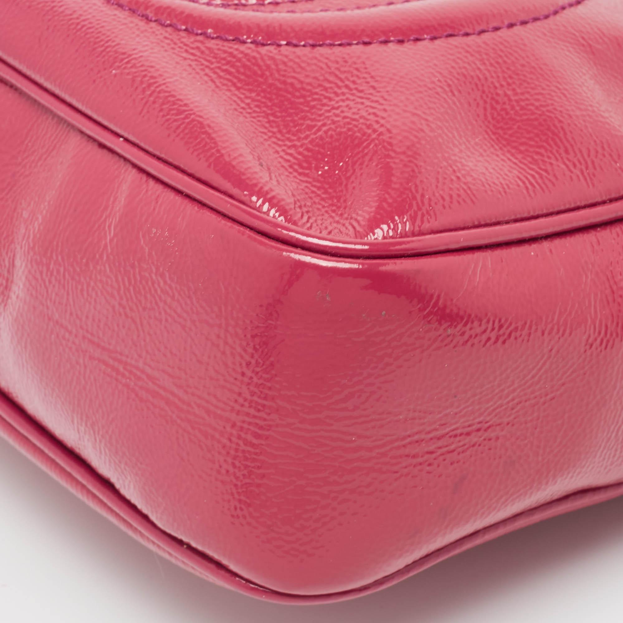 Gucci Fuchsia Patent Leather Small Soho Disco Crossbody Bag 5