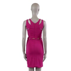 GUCCI fuchsia pink acetate BELTED Cocktail Dress XS