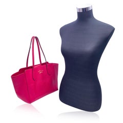 Gucci Fuchsia Pink Leather Swing Medium Handbag Tote Bag
