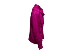 Gucci Fuchsia Silk Pussy Bow Blouse