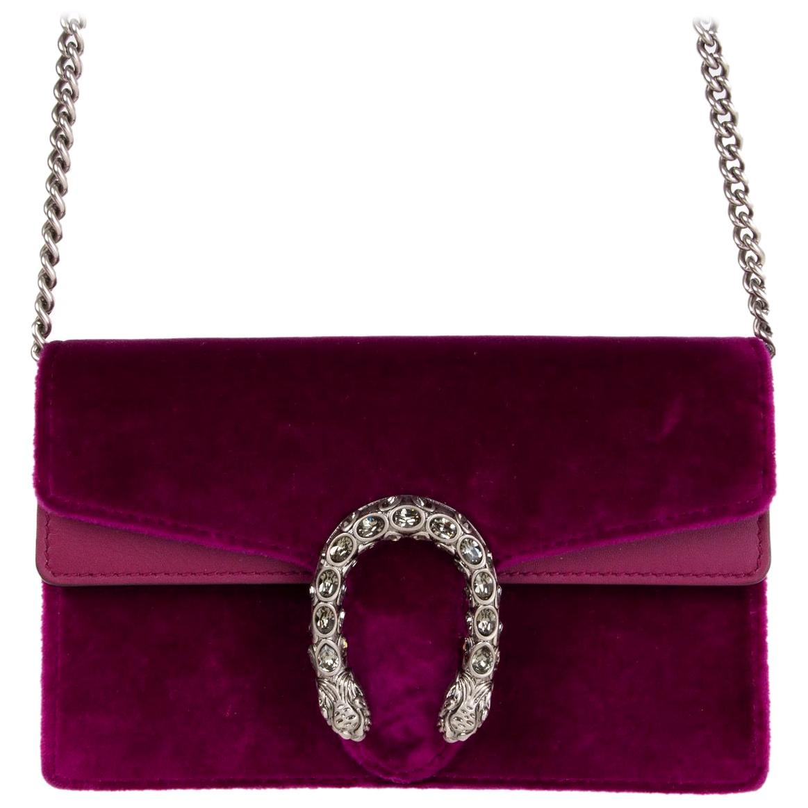 gucci fuchsia velvet bag