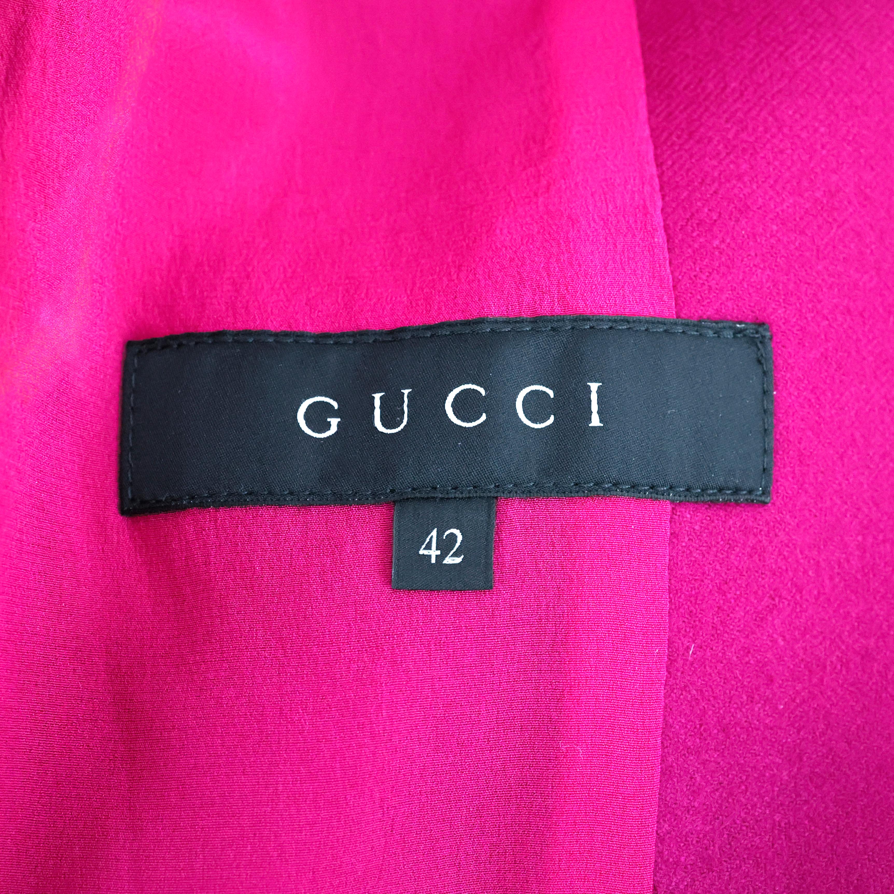 Women's Gucci Fucsia Tailleur in Wool For Sale