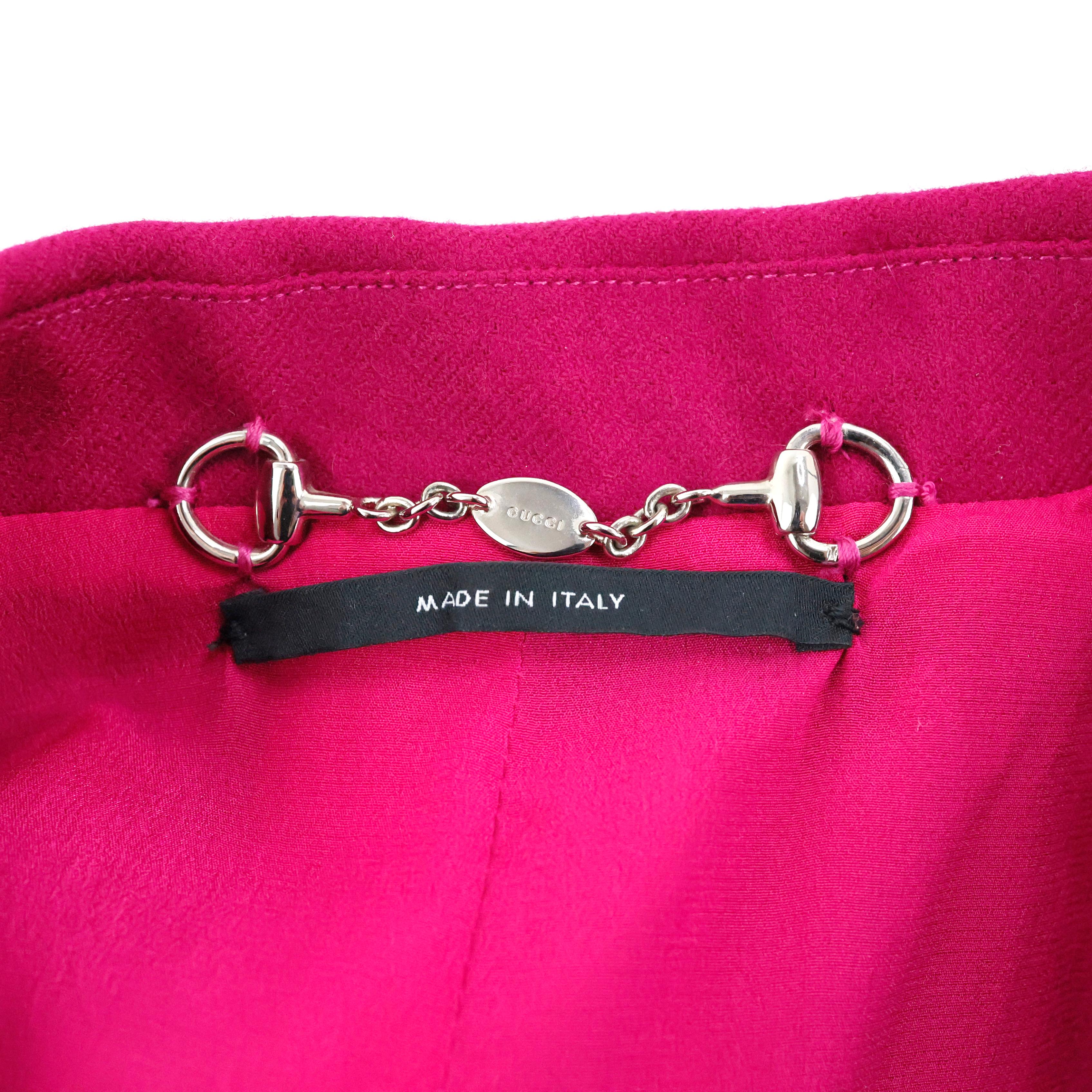 Gucci Fucsia Tailleur in Wool For Sale 1