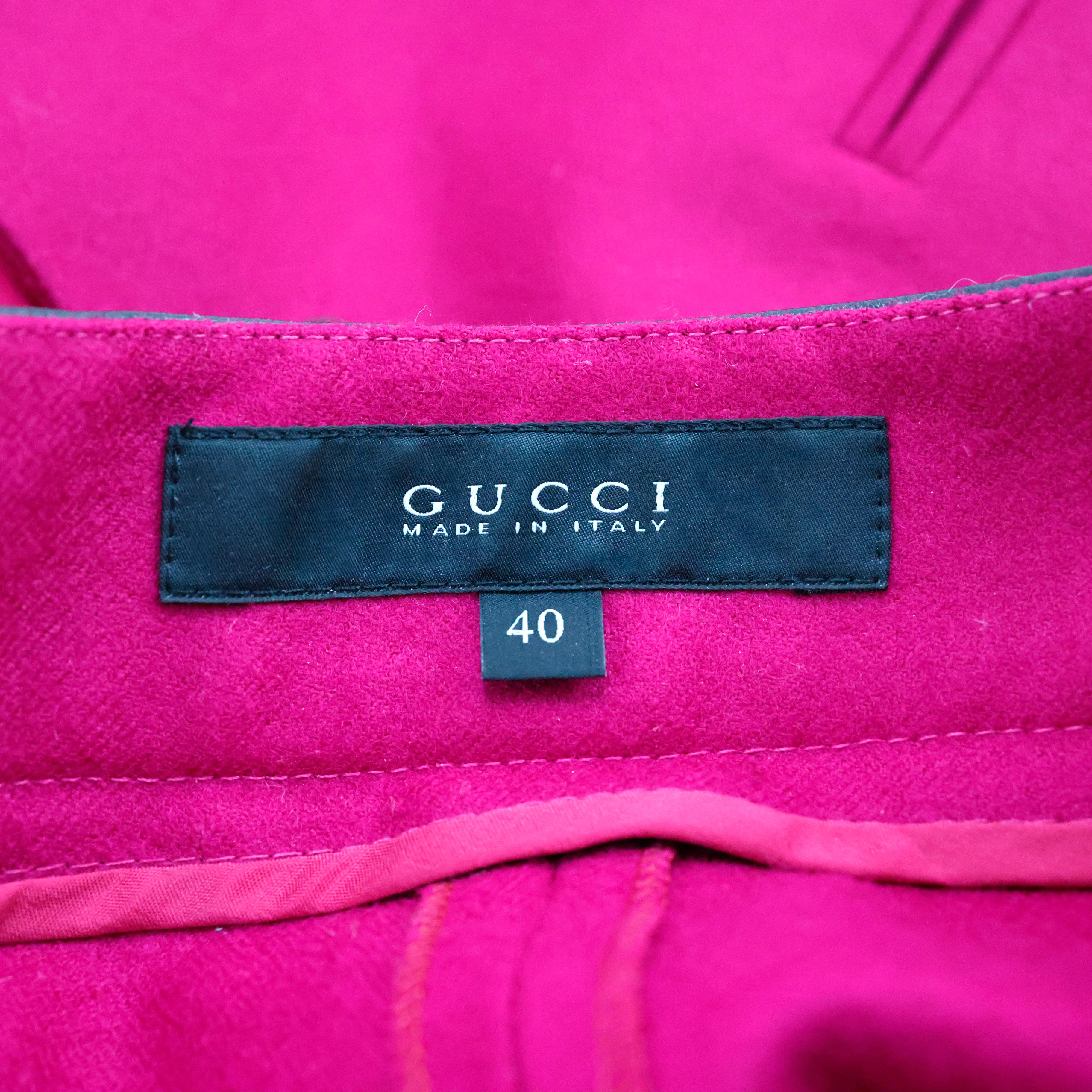 Gucci Fucsia Tailleur aus Wolle im Angebot 4