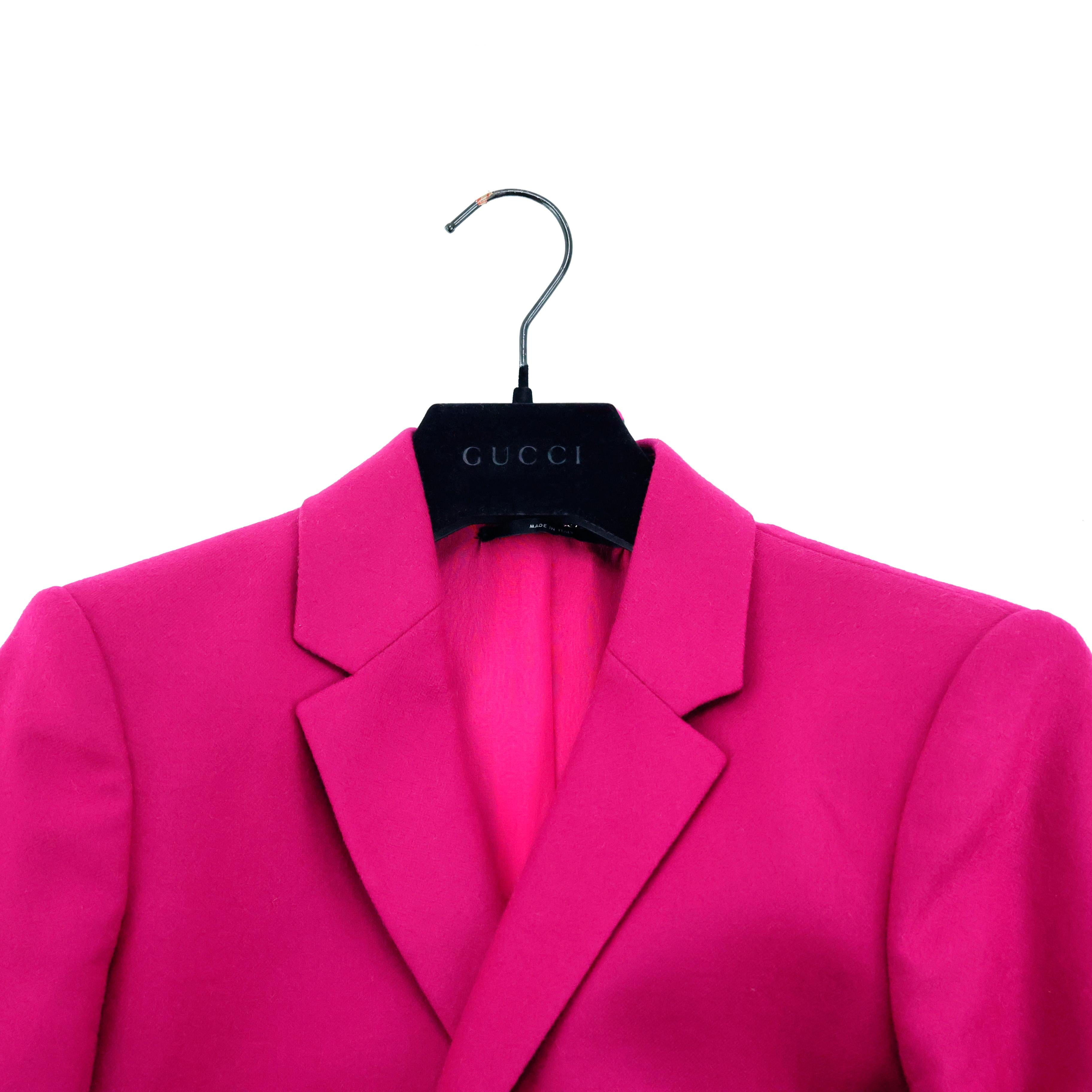 Gucci Fucsia Tailleur in Wool For Sale 5