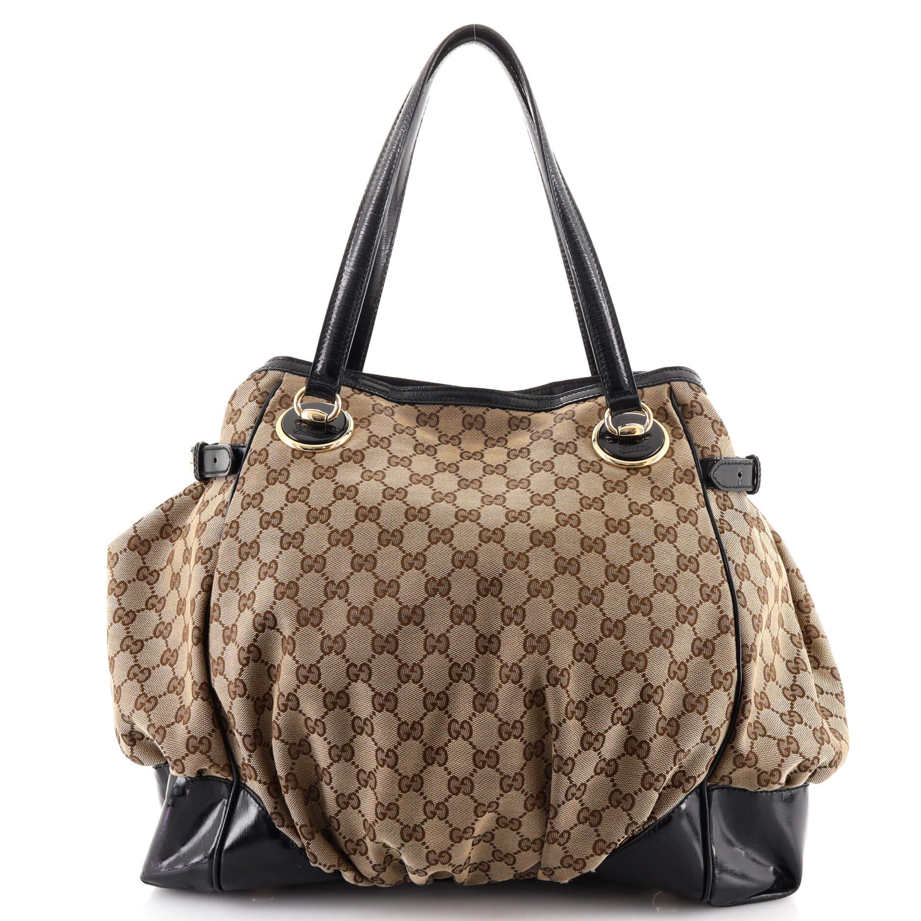 Brown Gucci Full Moon Tote GG Canvas Large