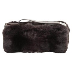 Used Gucci Fur And Crocodile Clutch Bag