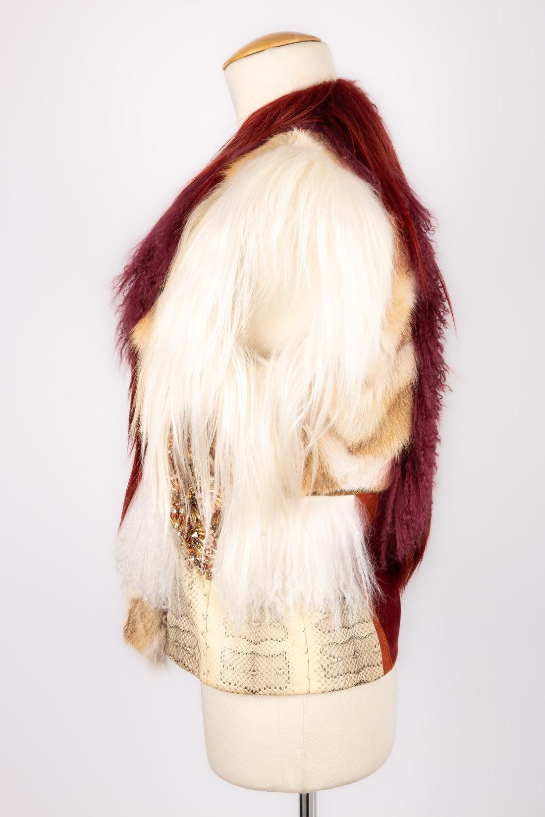 White Gucci Fur Cardigan, 2015