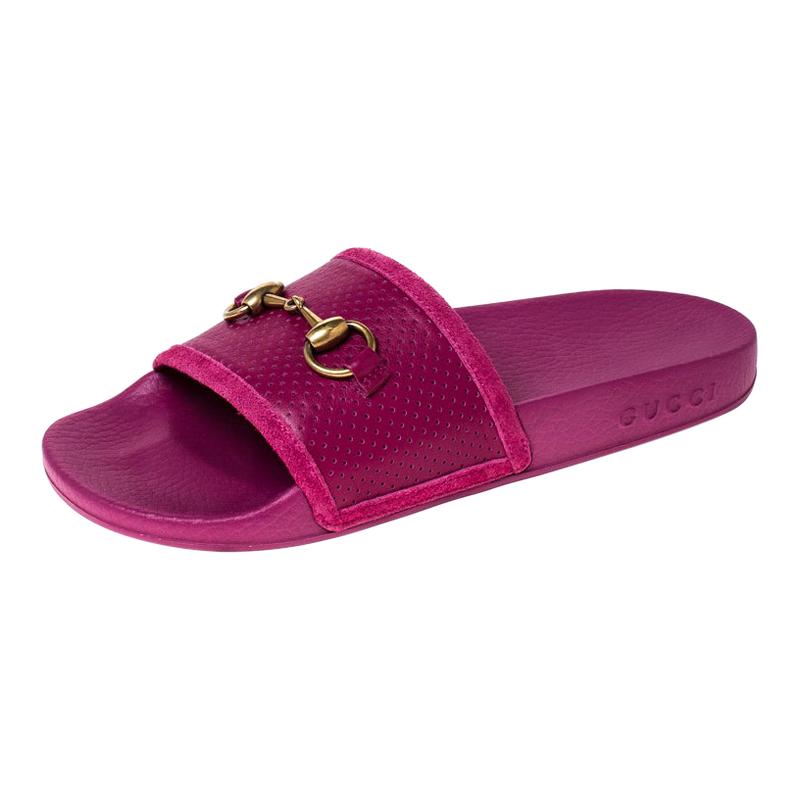 gucci purple slides