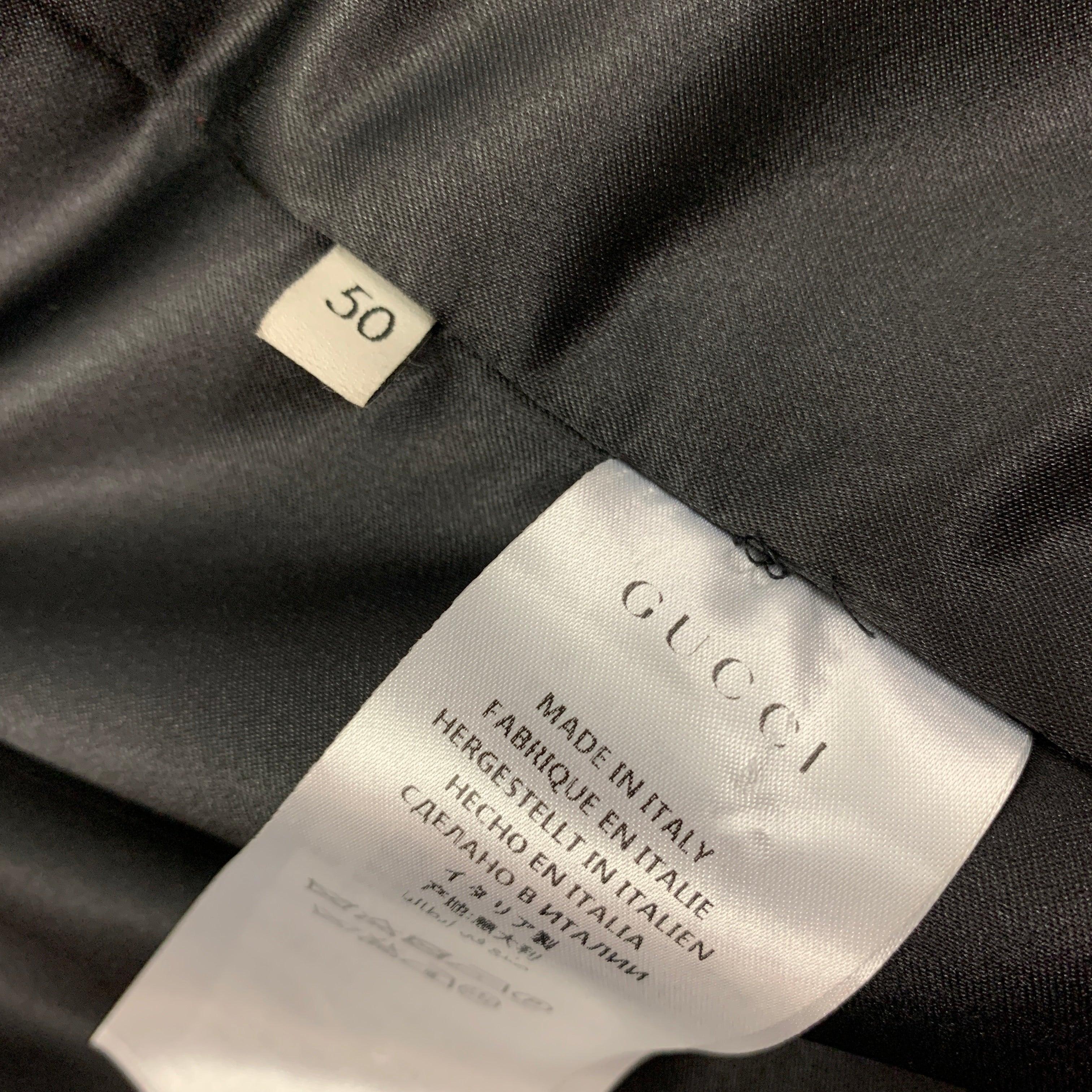 Men's GUCCI FW 16 Size 40 Red Black Plaid Wool Blend Notch Lapel Coat For Sale