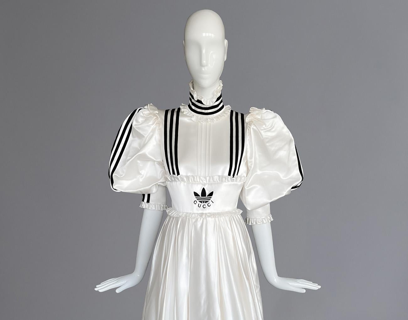 GUCCI FW 2022/23 Adidas Special Edition Silk Duchesse Gown Runway