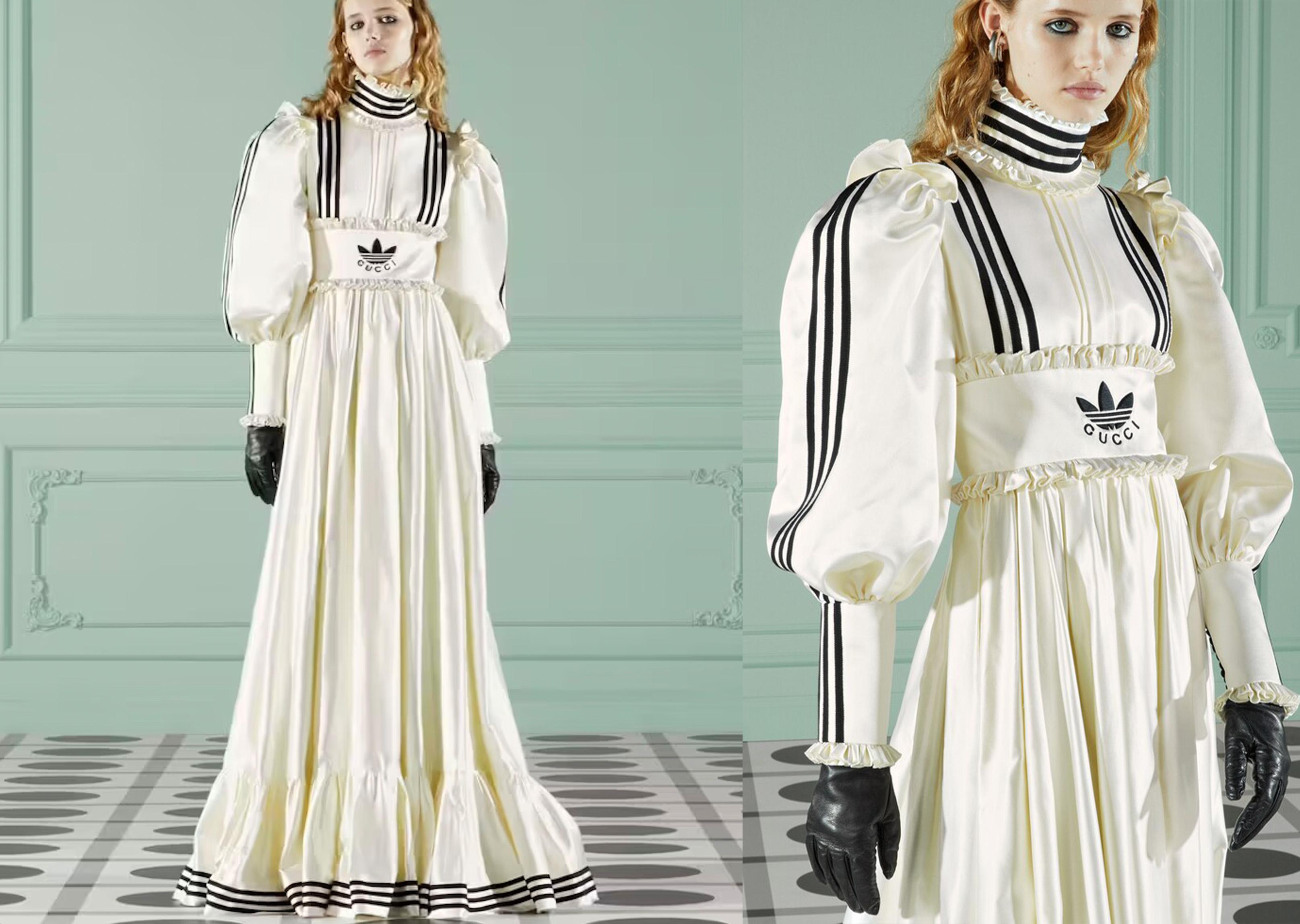 GUCCI FW 2022/23 Adidas Special Edition Silk Duchesse Gown Runway