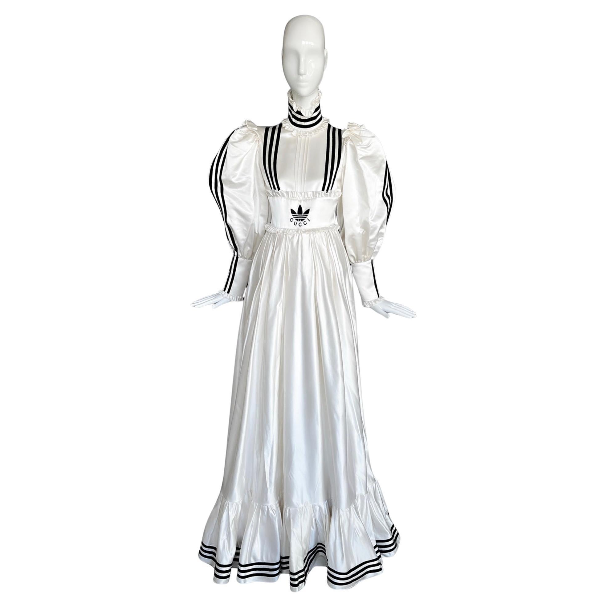 GUCCI FW 2022/23 Adidas Special Edition Silk Duchesse Gown Runway Dress