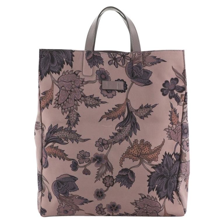 Gucci G-Active Knight Tote Flora Canvas Tall
