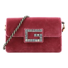 Gucci G Broadway Shoulder Bag Velvet with Crystals Small