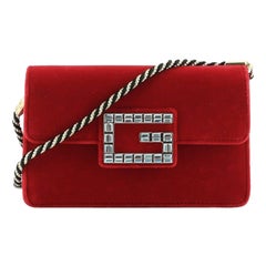 Gucci G Broadway Shoulder Bag Velvet with Crystals Small