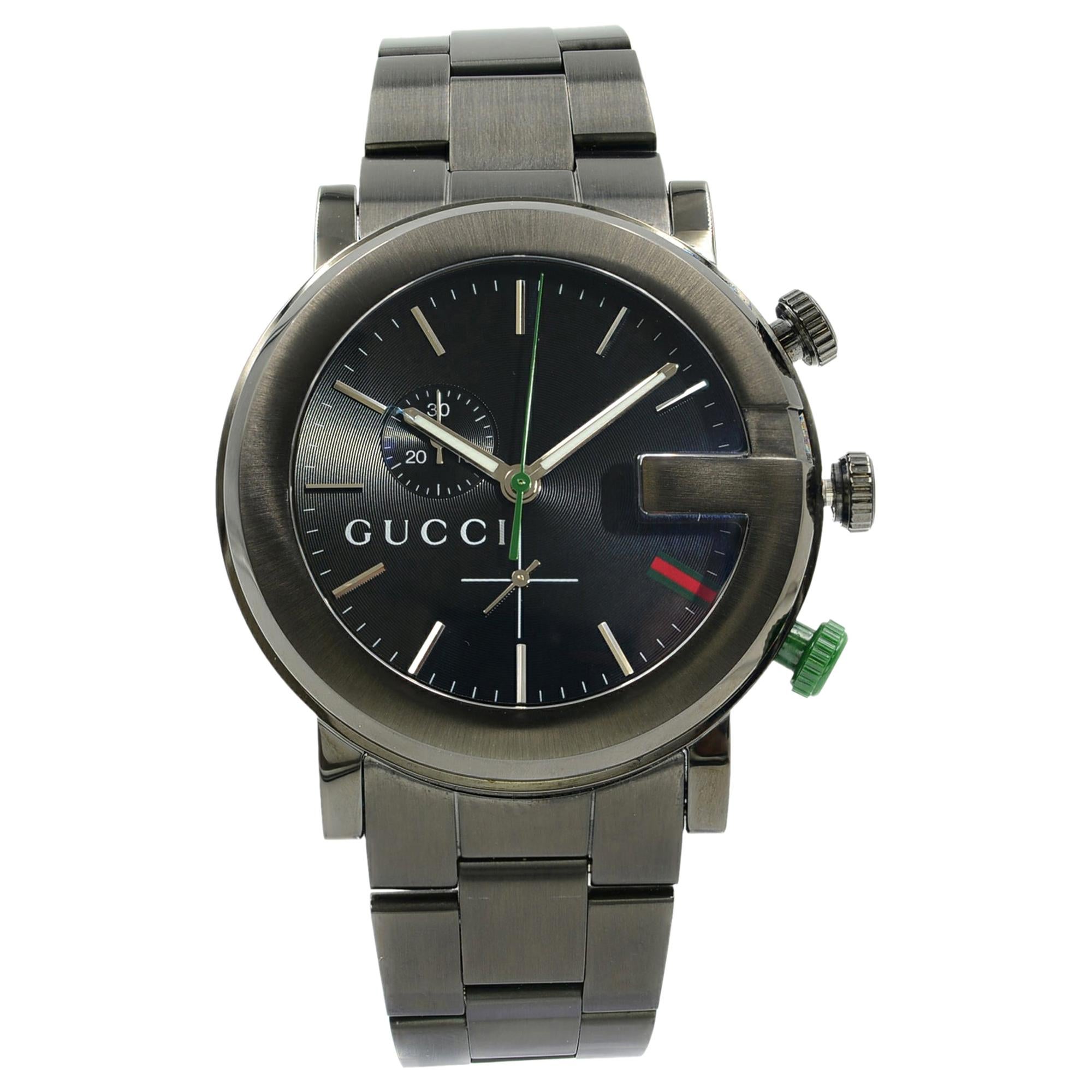 Gucci G-Chrono Black Dial PVD Stainless Steel Quartz Men's Watch YA101331