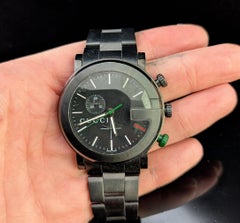 Gucci G Chrono mens black PVD steel Chronograph wristwatch