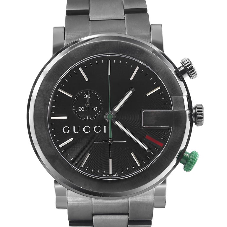 Gucci G Chrono Black Dial Black Steel Strap Watch For Men - YA101331 main image 0