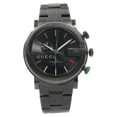 Gucci G-Chrono PVD Edelstahl Schwarz Sticks Zifferblatt Quarz Herrenuhr YA101331