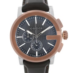 Gucci G-Chrono XL Steel Chronograph Black Dial Quartz Mens Watch YA101202