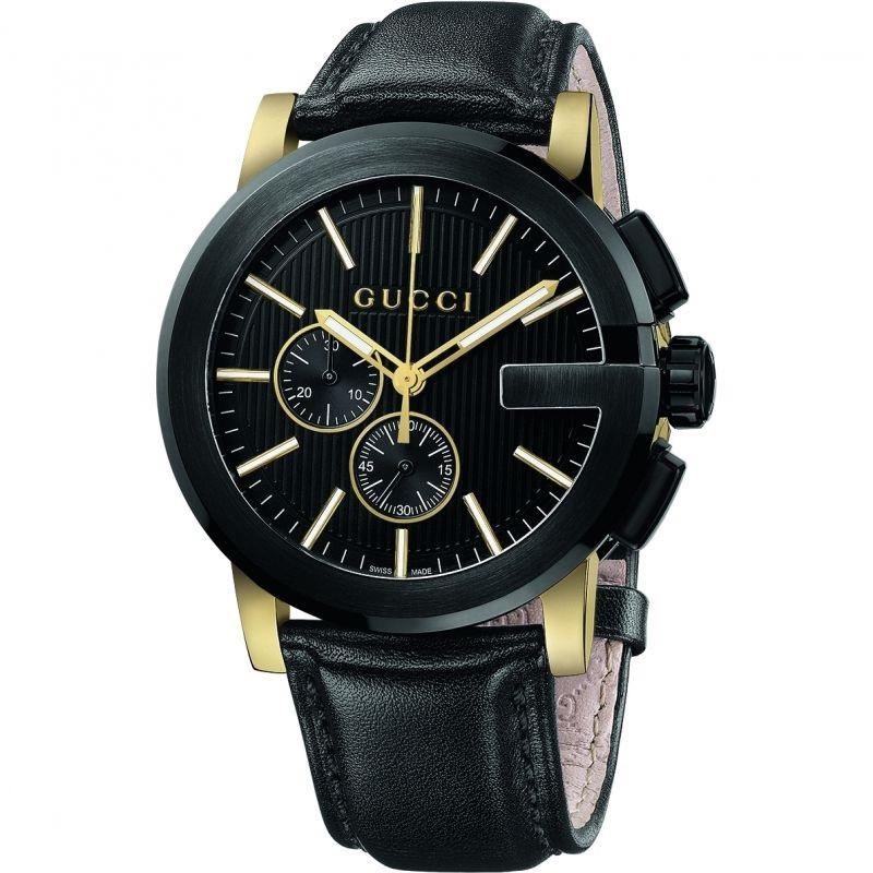 Gucci G Chronograph Black Dial Men's Watch YA101203 In New Condition In Wilmington, DE