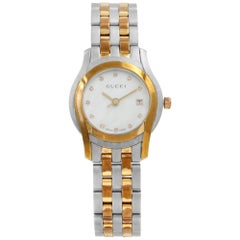 Used Gucci G-Class Two-Tone Stainless Steel MOP Dial Quartz Ladies Watch YA055529