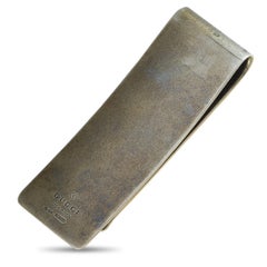 Gucci G Cube Aged Sterling Silver Diamante Pattern Money Clip