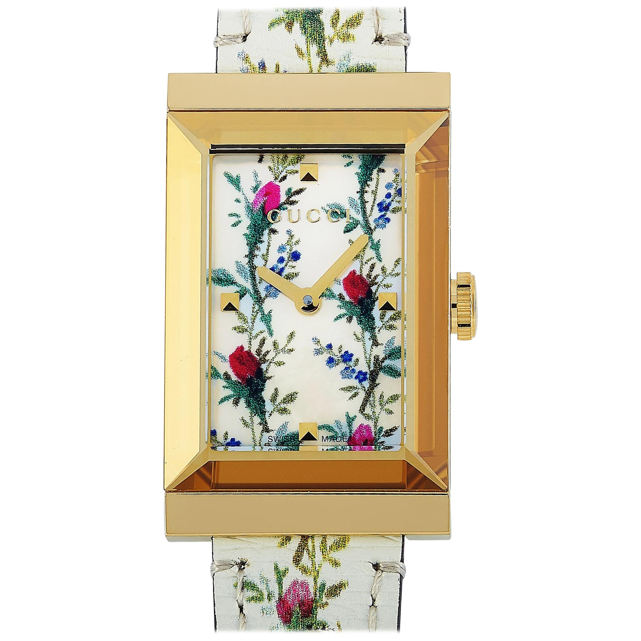 Gucci G-Frame Floral Mother of Pearl Watch YA147407