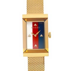 Gucci G-Frame Gold Tone Multicolor MOP Dial Ladies Quartz Watch YA147410