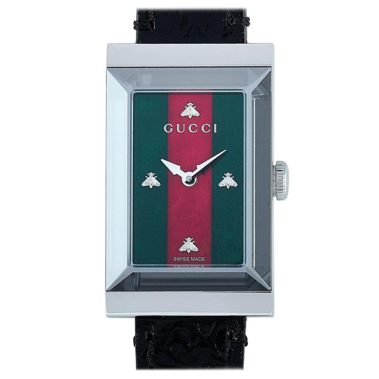 Gucci G-Frame Floral Mother of Pearl Dial White Leather Strap Watch For Women - YA147407 main image 0