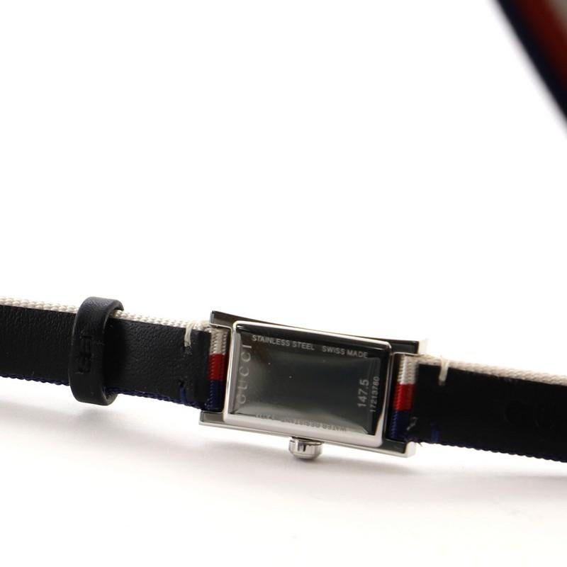 Gucci G-Frame Rectangular Triple Wrap Quartz Watch Stainless Steel and Nylon 14 2