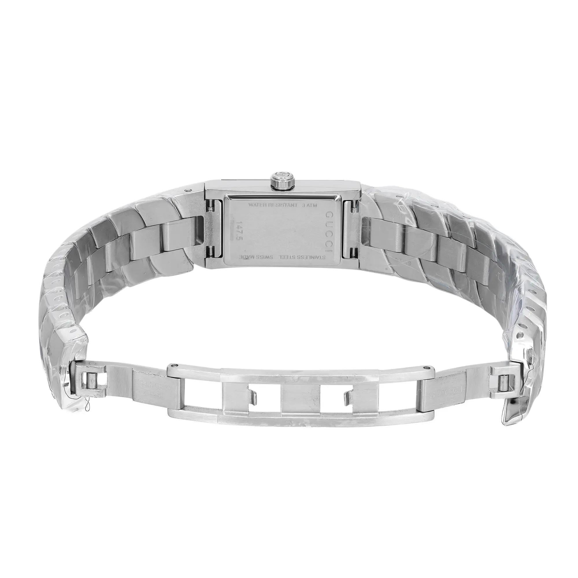 Gucci G-Frame Steel Silver Mirror Dial Ladies Quartz Watch YA147501 For Sale 2