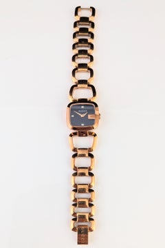 Gucci G ladies rose gold plated wristwatch, Diamond face, watch